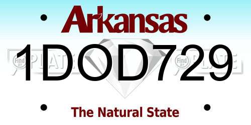 1DOD729 Arkansas License Plate