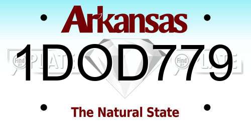 1DOD779 Arkansas License Plate