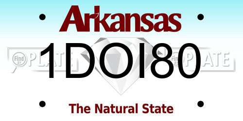 1DOI80 Arkansas License Plate