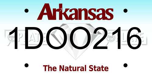 1DOO216 Arkansas License Plate