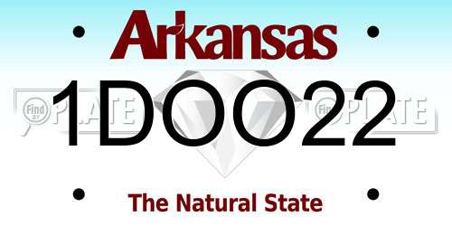 1DOO22 Arkansas License Plate