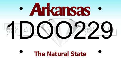 1DOO229 Arkansas License Plate