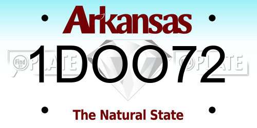 1DOO72 Arkansas License Plate