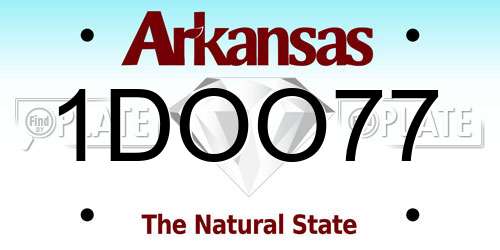 1DOO77 Arkansas License Plate