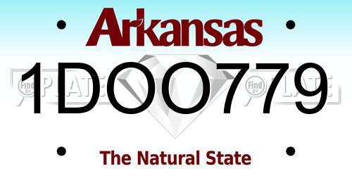 1DOO779 Arkansas License Plate