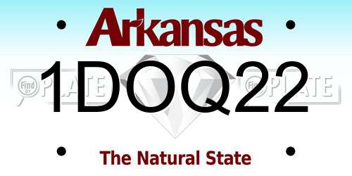 1DOQ22 Arkansas License Plate