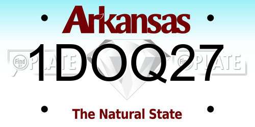 1DOQ27 Arkansas License Plate