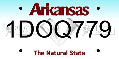 1DOQ779 Arkansas License Plate