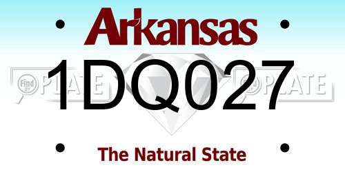 1DQ027 Arkansas License Plate