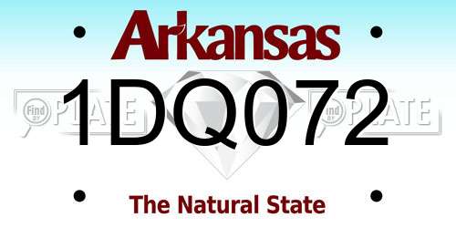 1DQ072 Arkansas License Plate