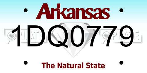 1DQ0779 Arkansas License Plate