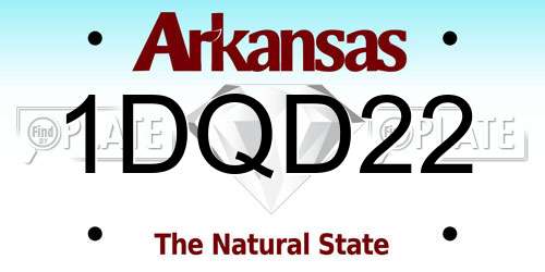 1DQD22 Arkansas License Plate