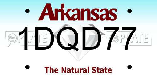 1DQD77 Arkansas License Plate