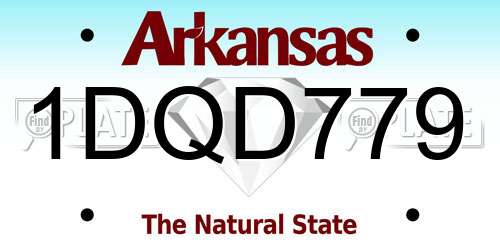 1DQD779 Arkansas License Plate