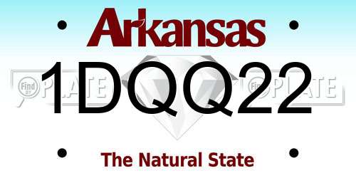 1DQQ22 Arkansas License Plate