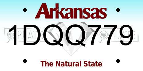 1DQQ779 Arkansas License Plate