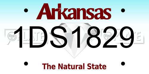 1DS1829 Arkansas License Plate