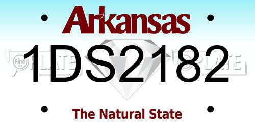 1DS2182 Arkansas License Plate