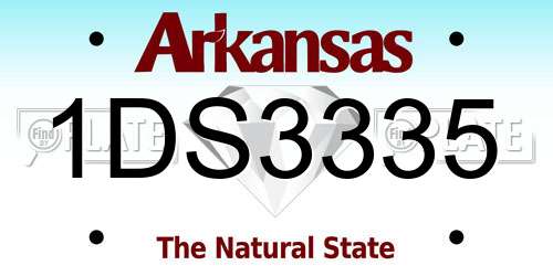 1DS3335 Arkansas License Plate