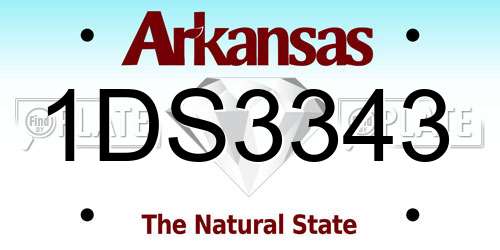 1DS3343 Arkansas License Plate