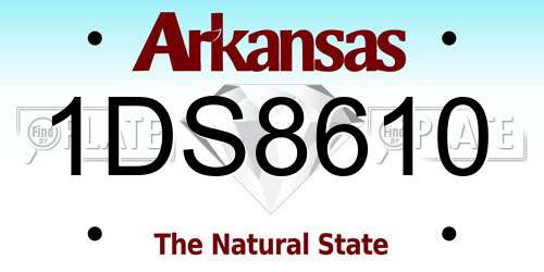 1DS8610 Arkansas License Plate