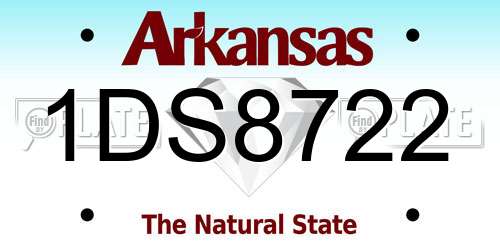 1DS8722 Arkansas License Plate