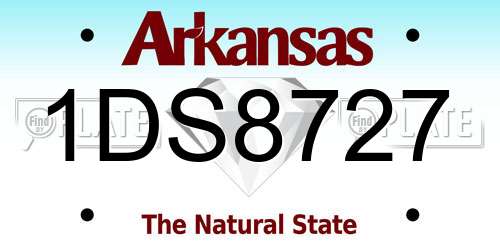 1DS8727 Arkansas License Plate
