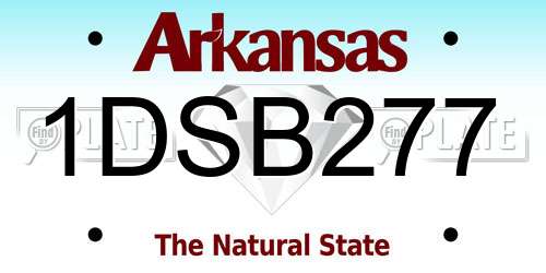 1DSB277 Arkansas License Plate