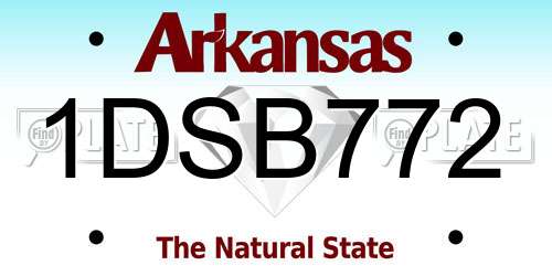 1DSB772 Arkansas License Plate
