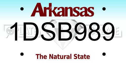 1DSB989 Arkansas License Plate