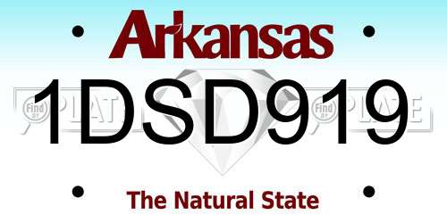 1DSD919 Arkansas License Plate