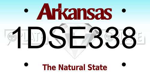 1DSE338 Arkansas License Plate
