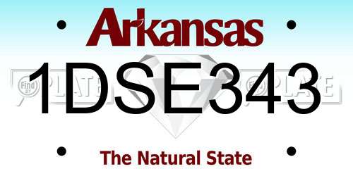 1DSE343 Arkansas License Plate