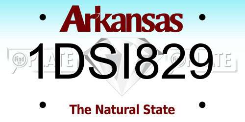 1DSI829 Arkansas License Plate
