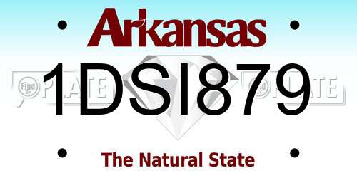 1DSI879 Arkansas License Plate