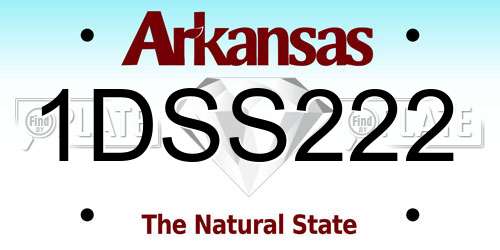 1DSS222 Arkansas License Plate