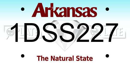 1DSS227 Arkansas License Plate