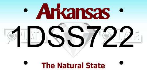 1DSS722 Arkansas License Plate