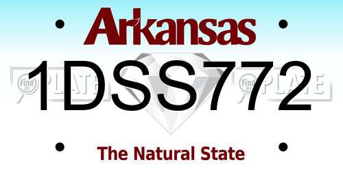 1DSS772 Arkansas License Plate