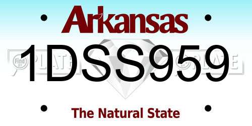 1DSS959 Arkansas License Plate