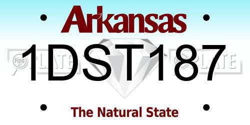 1DST187 Arkansas License Plate