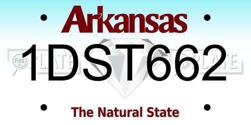 1DST662 Arkansas License Plate