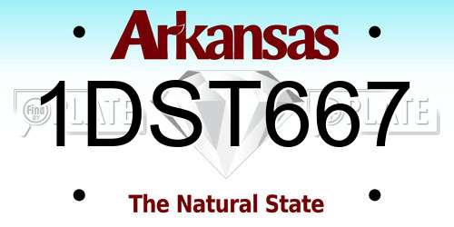 1DST667 Arkansas License Plate