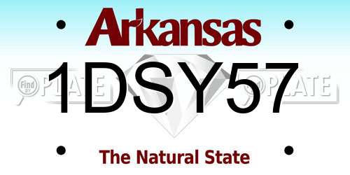 1DSY57 Arkansas License Plate
