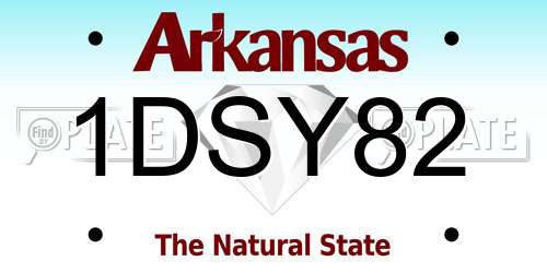 1DSY82 Arkansas License Plate