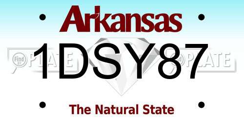 1DSY87 Arkansas License Plate