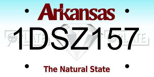 1DSZ157 Arkansas License Plate