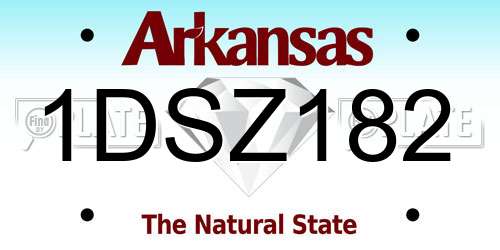 1DSZ182 Arkansas License Plate