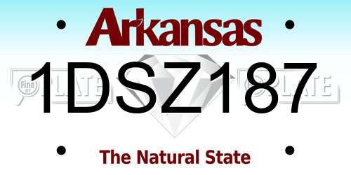 1DSZ187 Arkansas License Plate