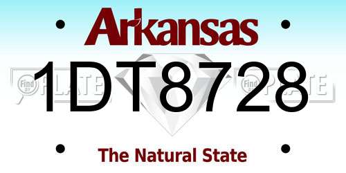 1DT8728 Arkansas License Plate